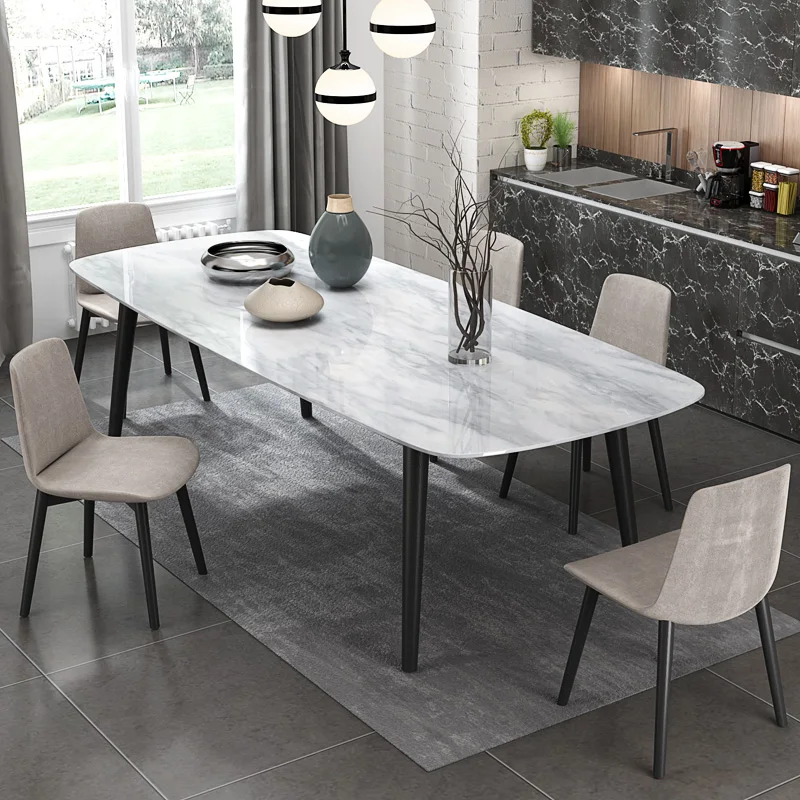 2018 новый модный современный искусственный мраморный обеденный стол для столовой