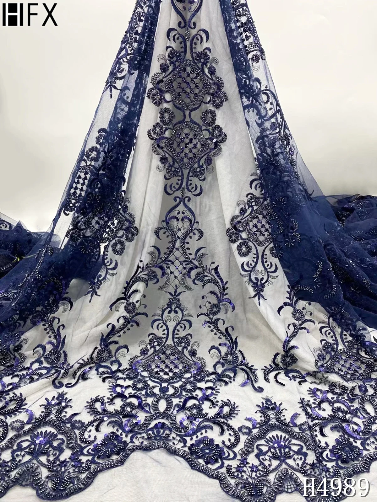 Золотая африканская кружевная ткань HFX 2021 высококачественные кружевные ткани с