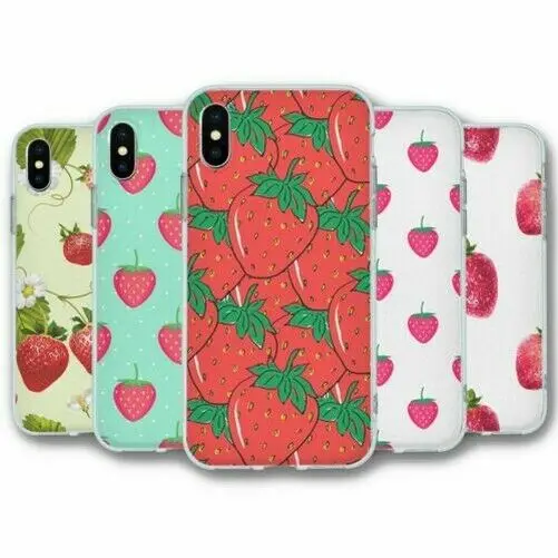

For iPhone XS MAX Silicone Case Cover Strawberry Collection 2 Fast delivery
