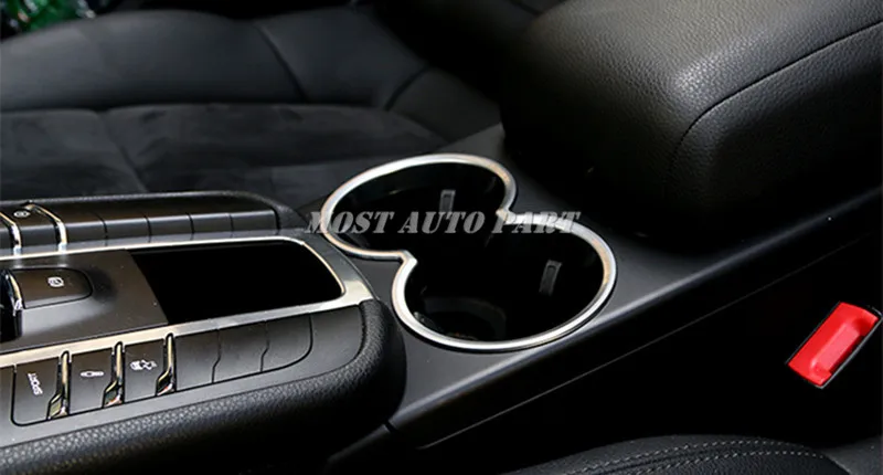 Inner Console Water Cup Holder Trim Cover 1pcs For Porsche Macan 2014-2021 Silver/Blue/Red Car accesories interior | Автомобили и