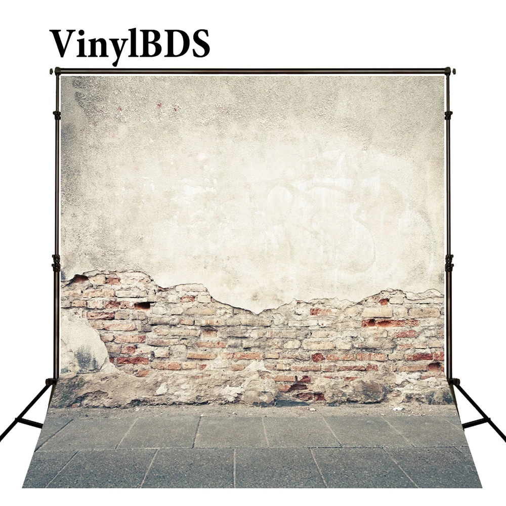 

VinylBDS Newborn Baby Backgrounds Photography Broke Crack Brick Wall Backdrops Stone Tile Floor Background For Photo Studio