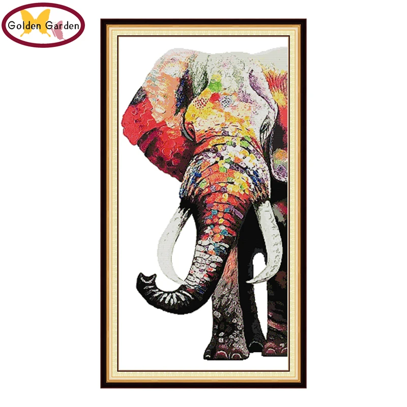 Картина GG Elephant Animail Joy Sunday 11 14CT вышивка крестиком хлопковый холст Набор для