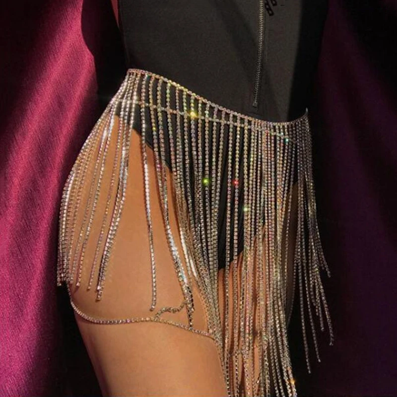 Женская Блестящая мини юбка с кисточками блестящая Прозрачная Юбка вырезами