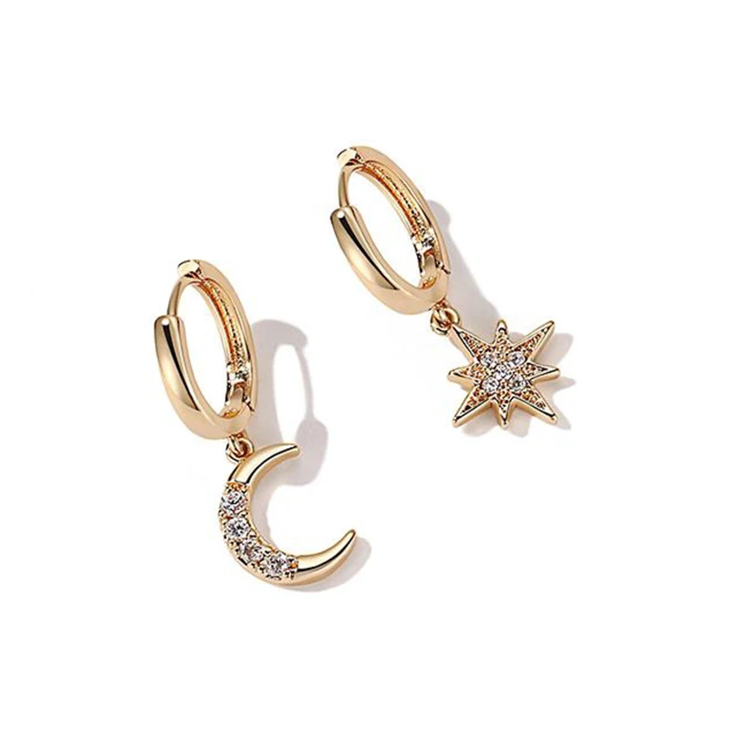 Женские серьги с кристаллами классические геометрические серьги-подвески