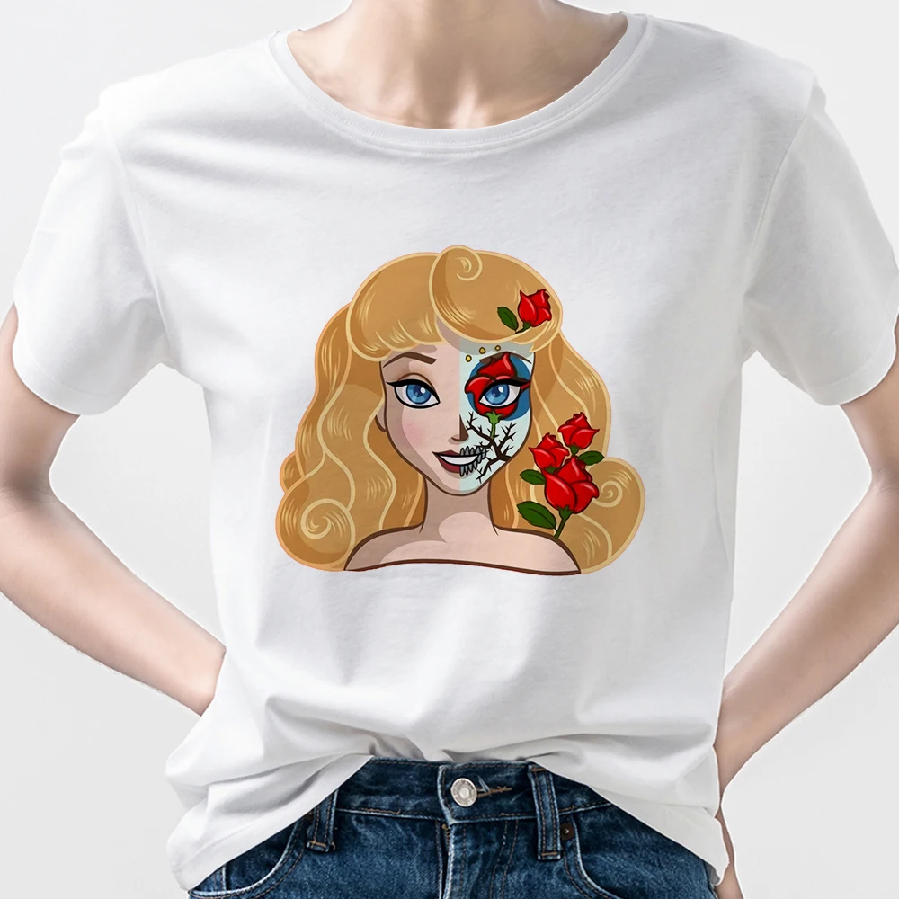 

Disney Sleeping Beauty Aurora Princess Women New Tops 2021 Summer Easy Matching Tee Ropa Mujer Tumblr Oversize T shirt Hipster