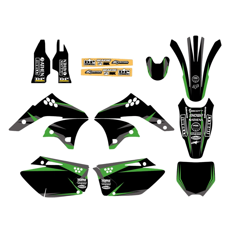 Графические и Фоновые наклейки наборы наклеек для Kawasaki KX250F KXF250 2006 2007 2008 KX 250F KXF