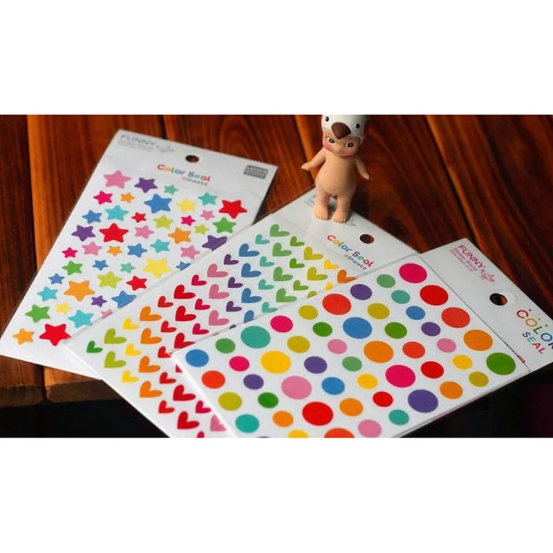 

6Pcs Rainbow Sticker Diary Planner Journal Scrapbook Ablums Decorative Tool