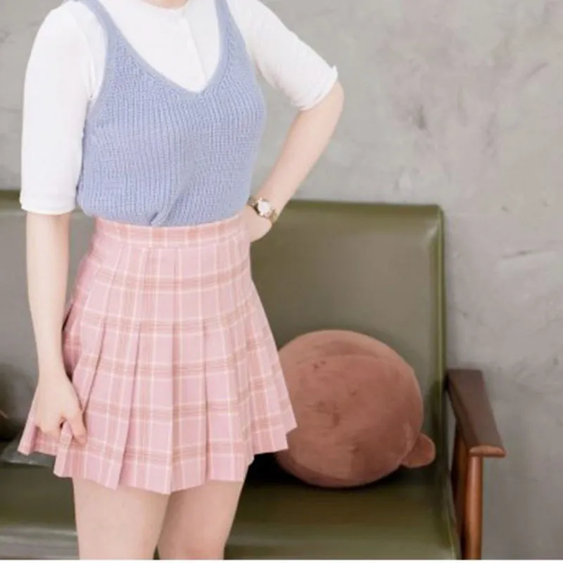 

Женские повседневные юбки в клетку, юбки с высокой талией разных размеров