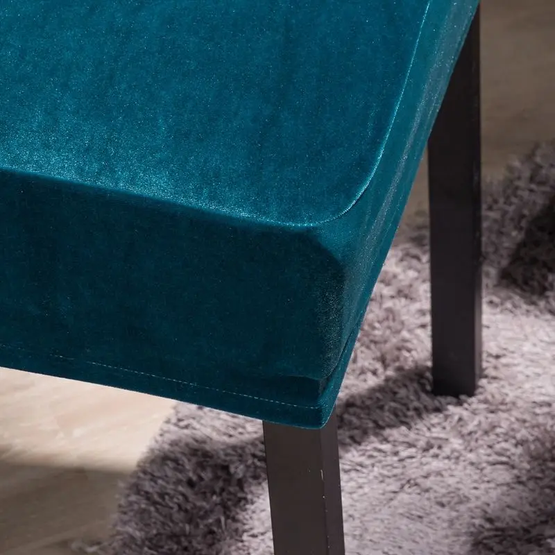 

4Pcs Thickened Elastic Dining Chair Hotel Silver Fox Velvet Chair Universal Elastic Table and Chair Cover