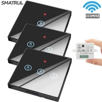 smatrul mini module smart wireless touch switch light 433mhz electrical home remote control glass screen wall panel on off 220v