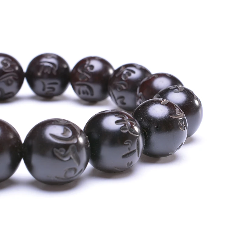 Буддистские четки браслет из деревянных бусин Ом Мани Падме Хум Мантра