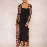 fashion evening party cocktail women clothing see through sequined totem open front long sleeve lady coats ponchos cardigan