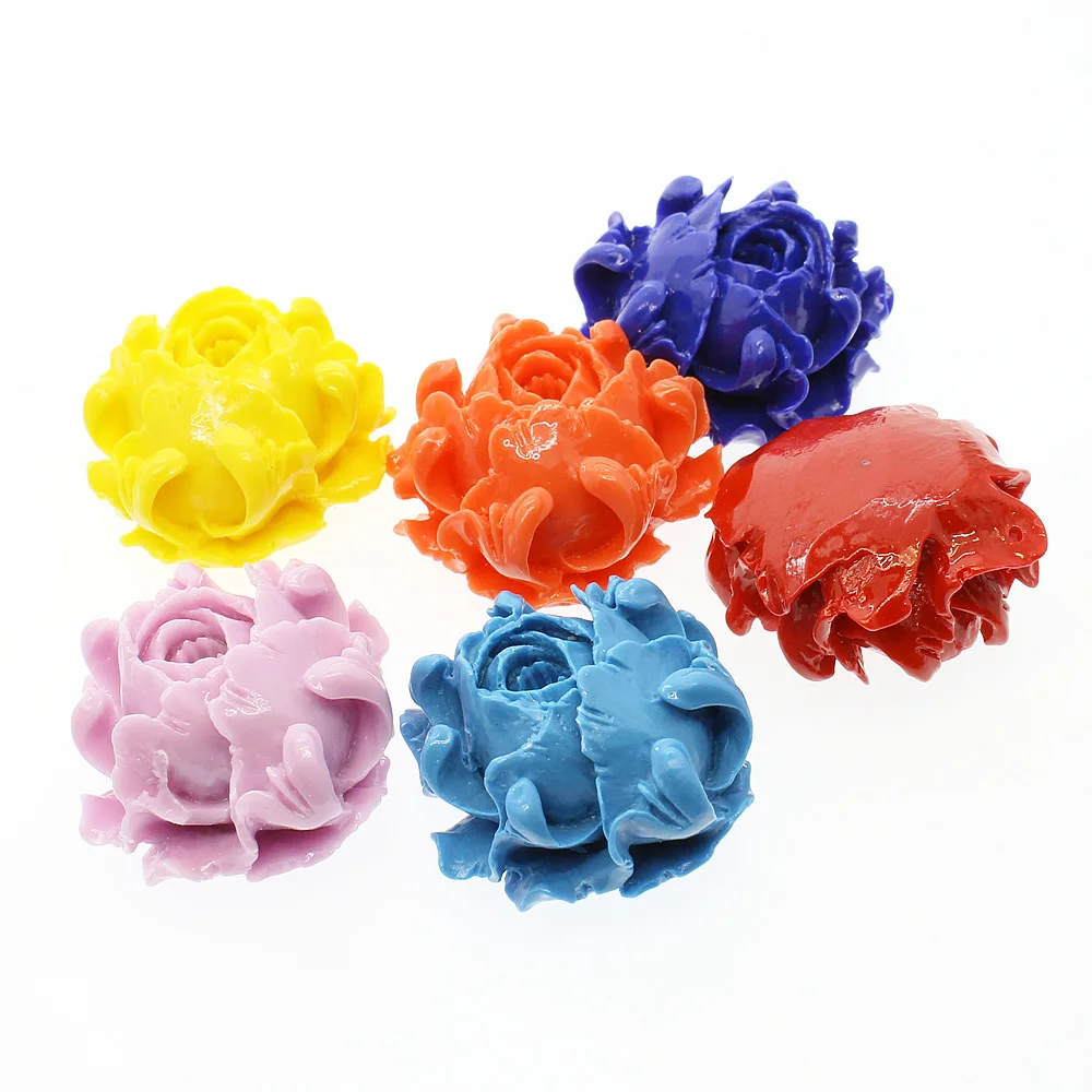 2 шт. Синтетические Коралловые бусины в форме цветка россыпью 35 мм окрашенные