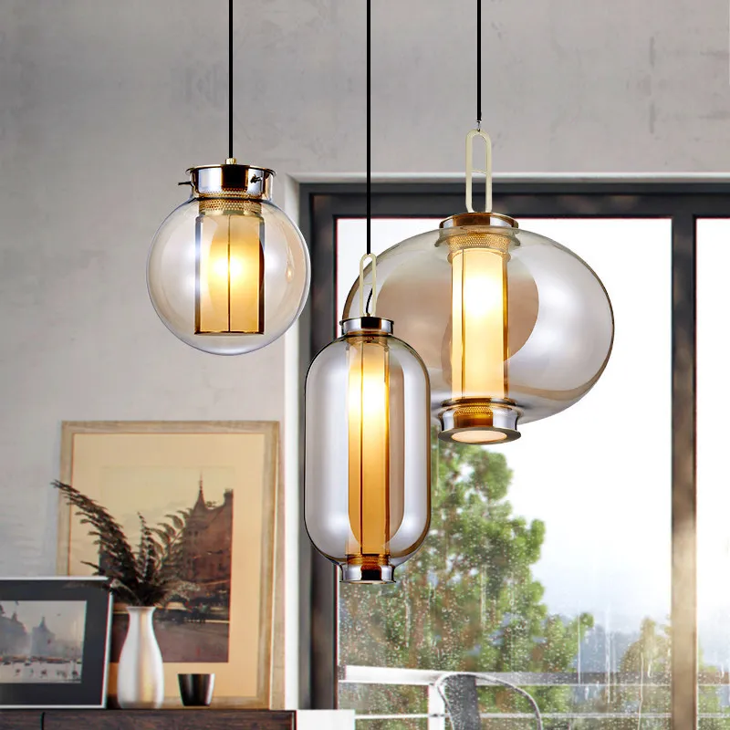 

modern lampen industrieel hanglamp glass restaurant living room hanglamp lustre pendente luminaire