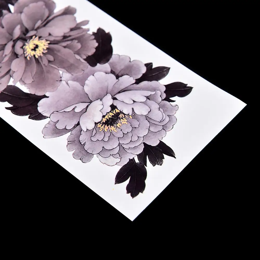 Искусственная Временная тату-наклейка Китай пион цветок руки водонепроницаемый