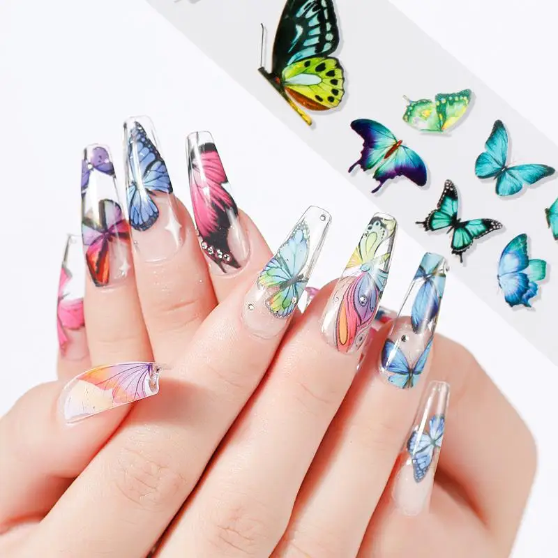 

Nail Foils Butterfly Flower Leaf Moon Star Nail Art Transfer Foil Decal Starry Paper Holographic Nails Stickers Decor 10 Rolls