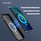 Amstar Беспроводная зарядка Магнитный чехол для телефона iPhone 13 12 11 Pro Max 13 12 Mini Закаленное стекло Магнитный чехол для зарядки