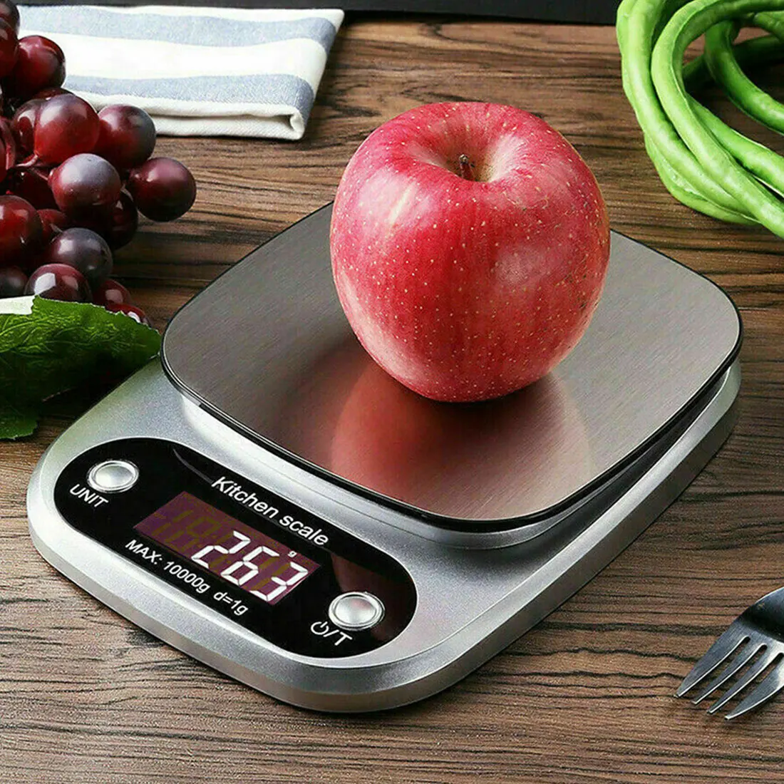

Household Kitchen Scale Electronic Food Scale Baking Scale Measuring Tool Stainless Steel Platform with LCD Display 1g