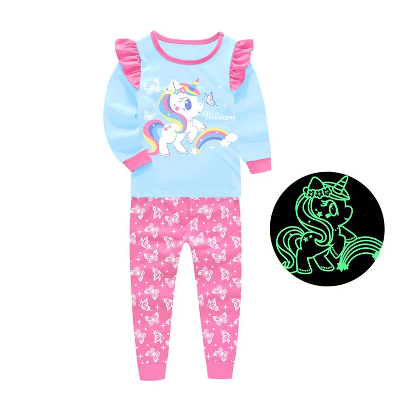 

Cute Children Pajama Set Fashion Cartoon Nightgown Unicorn Elsa Anna Baby Pijamas Sleepwear Pjs Kids Clothes Girls 3 to 4 Years
