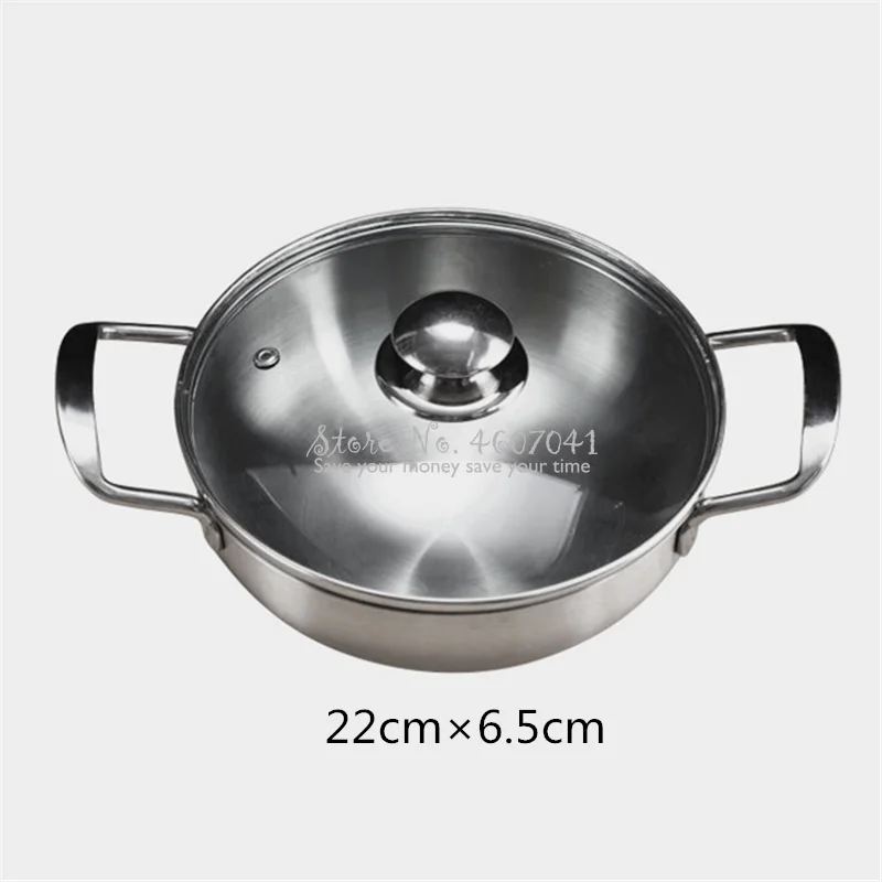 18 см/20 см/22 см нержавеющая сталь Hotpot плоское дно кастрюля для приготовления пищи горшок для Раков морепродуктов кухонный кастрюля для индукционной плиты