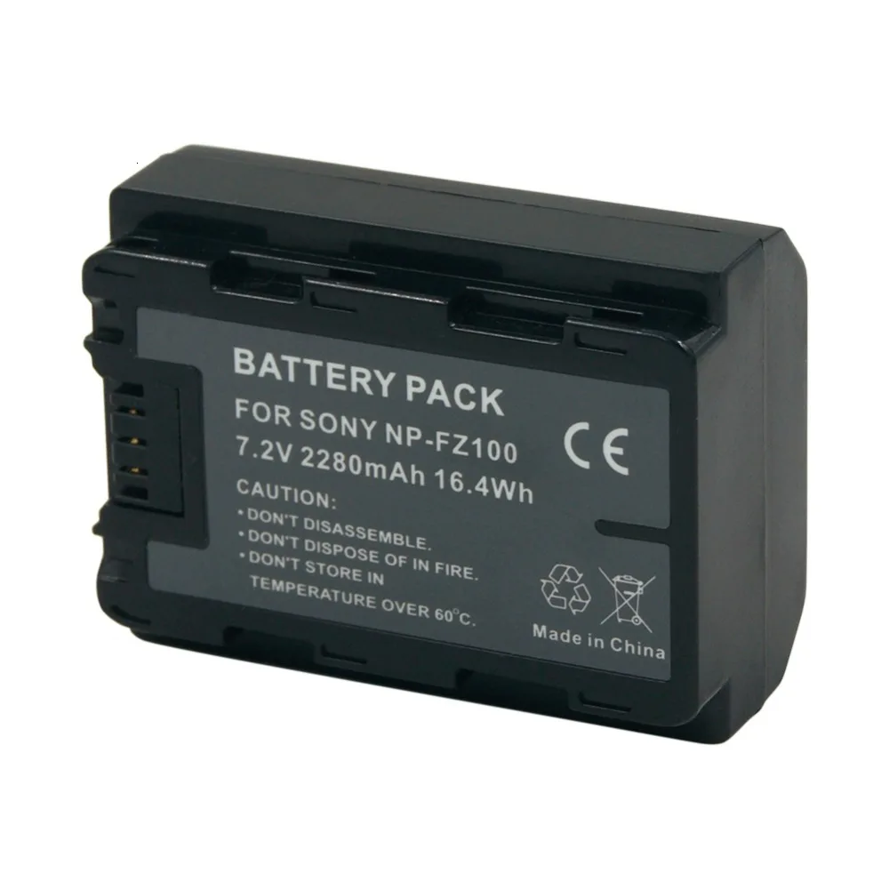 NP-FZ100 2280mAh NPFZ100 аккумуляторная батарея для камеры sony A9, A7R III, A7 III, ILCE-9, ILCE9, ILCE-7RM3, ILCE-7M3, Mark III