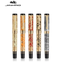 jinhao 5000 metal dragon texture carving black barrel roller ball pen gold trim professional office stationery writing accessory