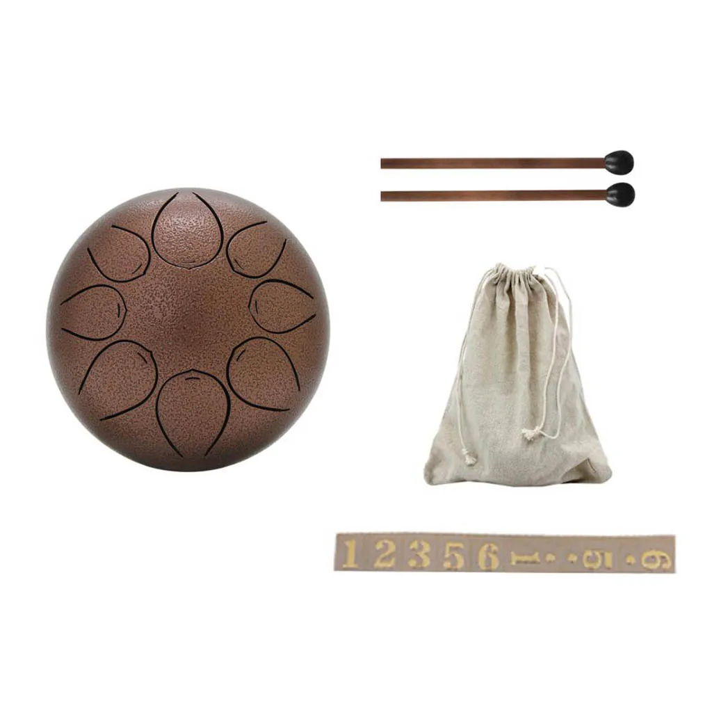 Стальной язык барабан 8 Примечание ударный инструмент 5 дюймов Handpan барабан
