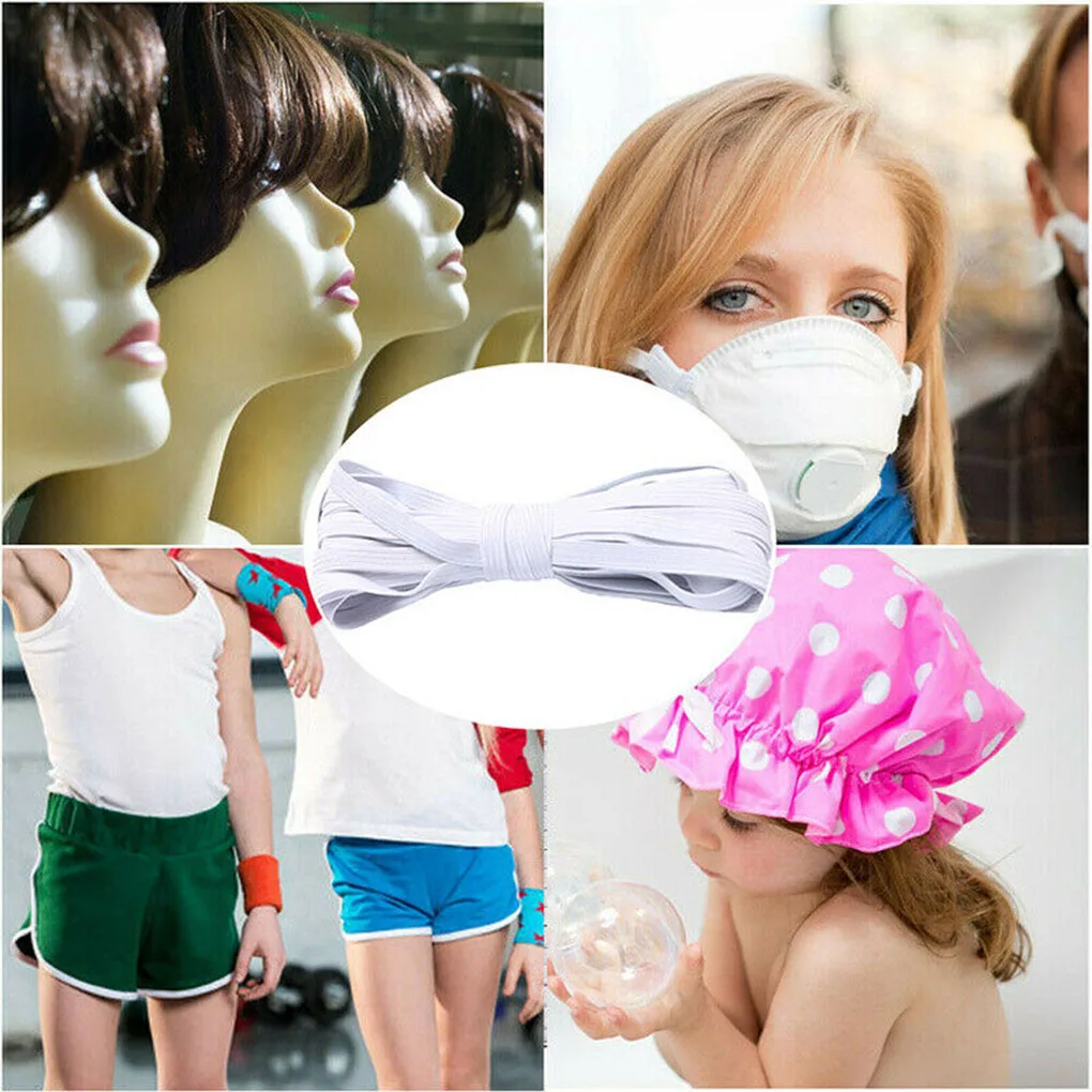 

6mm 30m DIY Elastic Band Polyester Sewing Elastic Band Clothes Pants Sewing Repairing DIY Solid Color Polyester Elastic Band