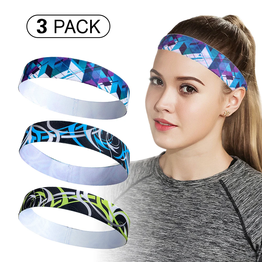 

3PCS Yoga Headbands Set Running Fitness Sport Hair Band Yoga Football Anti-slip Sweatband Gym Sport Headband Yoga Equipment