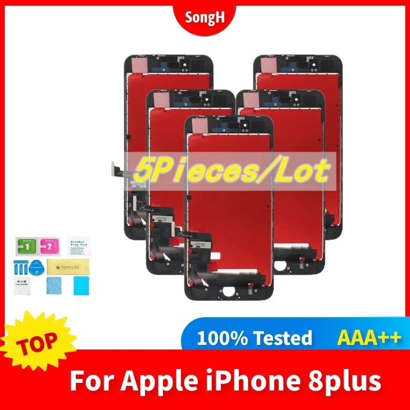 

5Pcs/Set Original LCD For iPhone 8+ Plus LCD Display Touch Digitizer Assembly Replacement For iPhone 8 Plus Screen 100% Tested