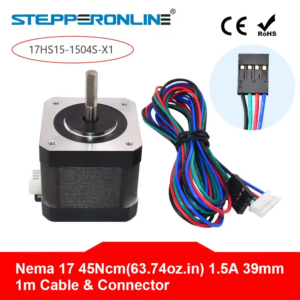 Шаговый двигатель Nema17 42 39 мм Nema 17 42bygh 1.5A(17HS4401S) 45Ncm 4 проводной w/ 1m контактный разъем