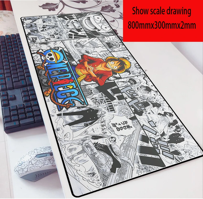 one piece anime large lock edge mouse pad computer mousepad 80x30cm gaming padmouse gamer laptop keyboard mouse mats dropship free global shipping