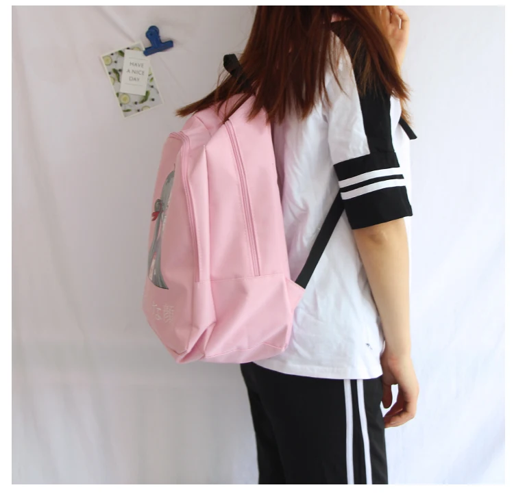 Женские рюкзаки Ulzzang Kawaii розового цвета для девочек-подростков в корейском японском стиле Harajuku аниме забавные школьные сумки уличный Большой рюкзак