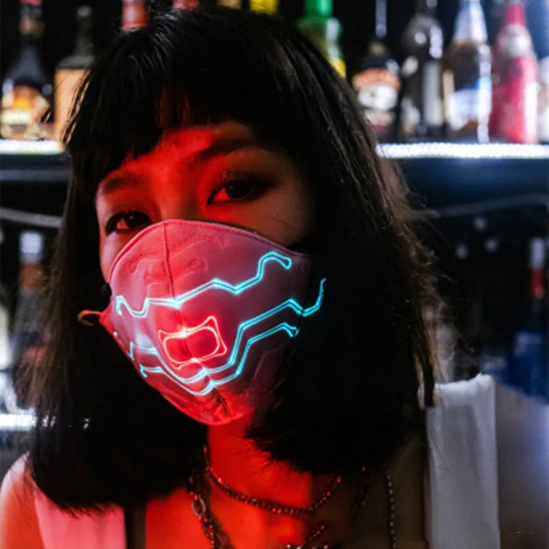 Маска для лица Женская RGB со светодиодной подсветкой светящиеся голосовой