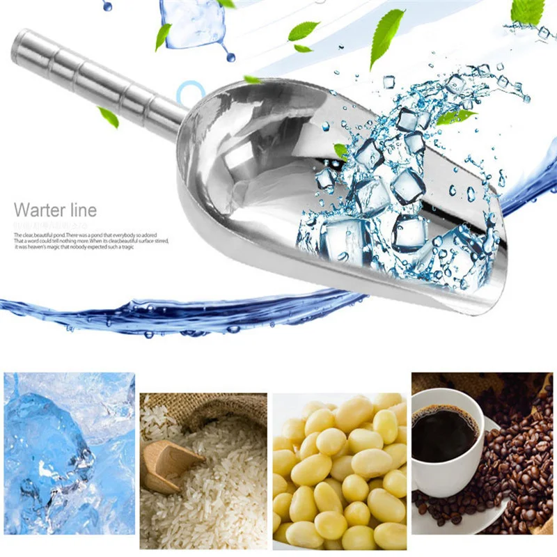 Конфеты буфет лед из нержавеющей ложки щипцы для барбекю мука ледяной куб Лопата