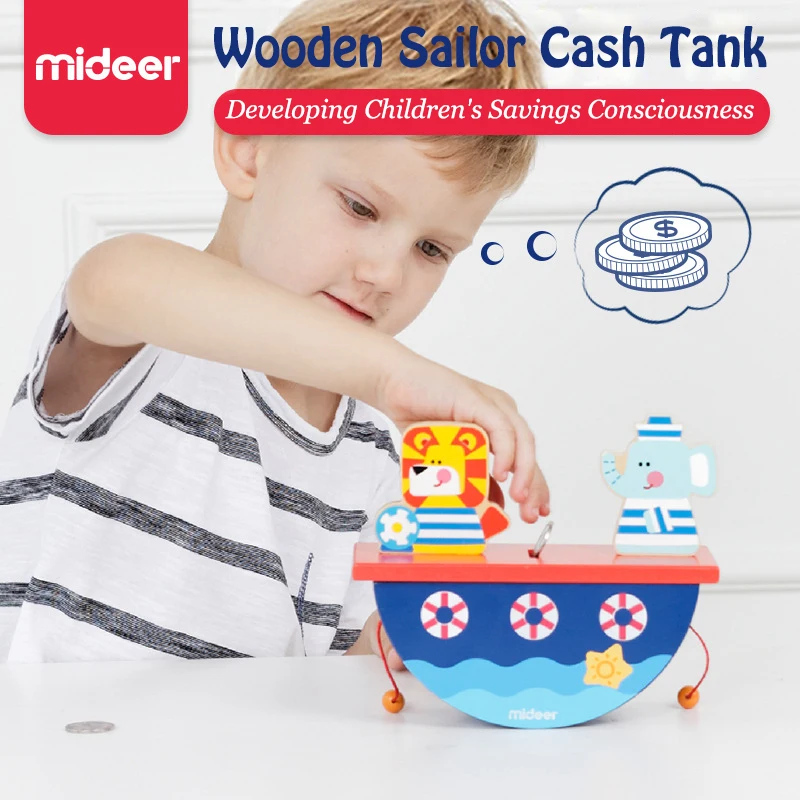 Копилка MiDeer детская креативная Милая копилка деревянная для монет подарок на