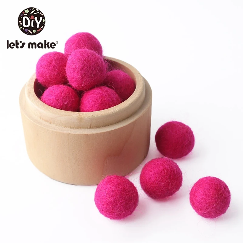 Hot Pink 120 шт 20 мм шарик из шерстяного войлока помпоны шарики DIY домашний декор для детской комнаты Висячие зеленые розовые белые лаймовые фиолетовые фетровые шары - Цвет: Hot Pink