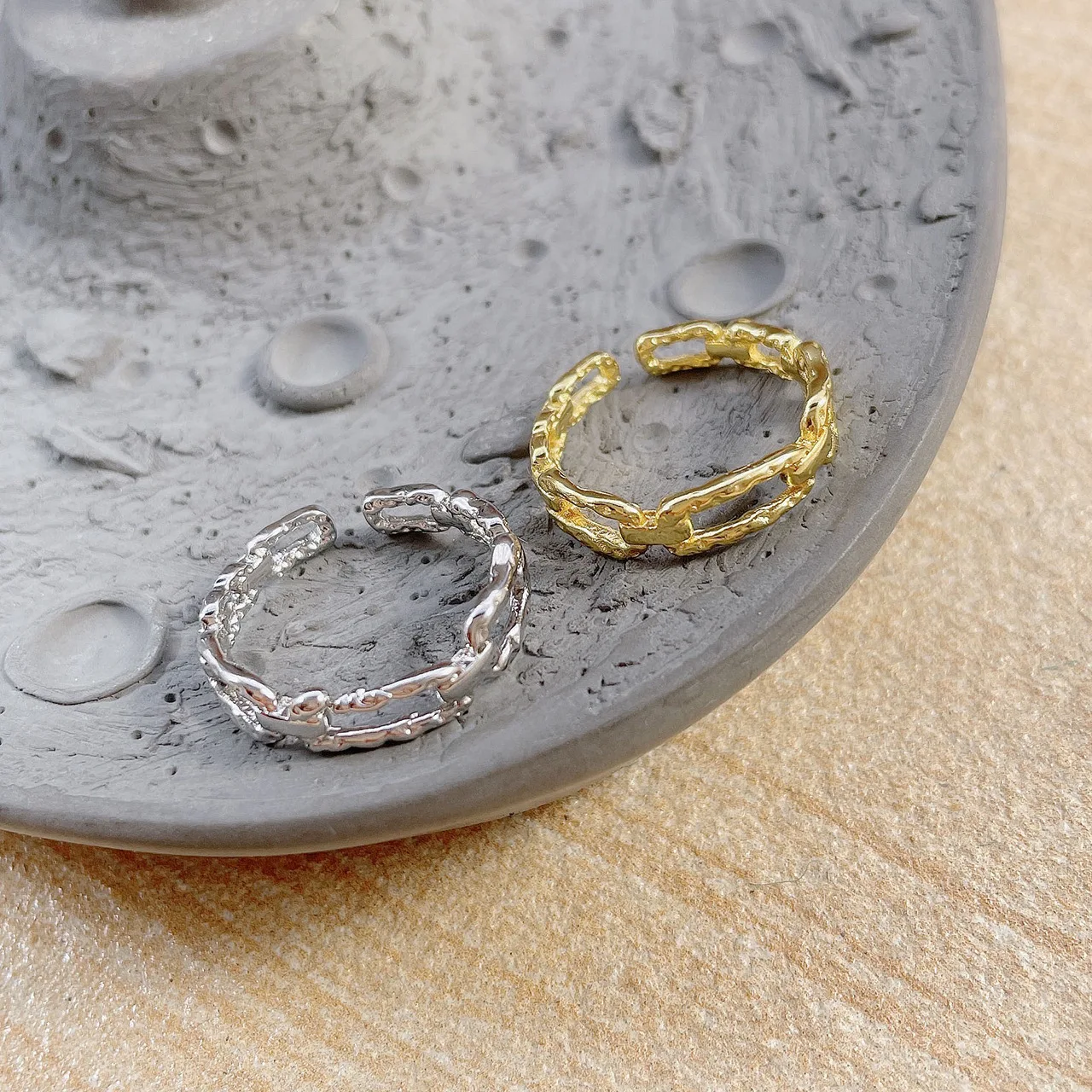Фото Женские серебряные обручальные кольца 925 пробы цепочка для пар геометрическая