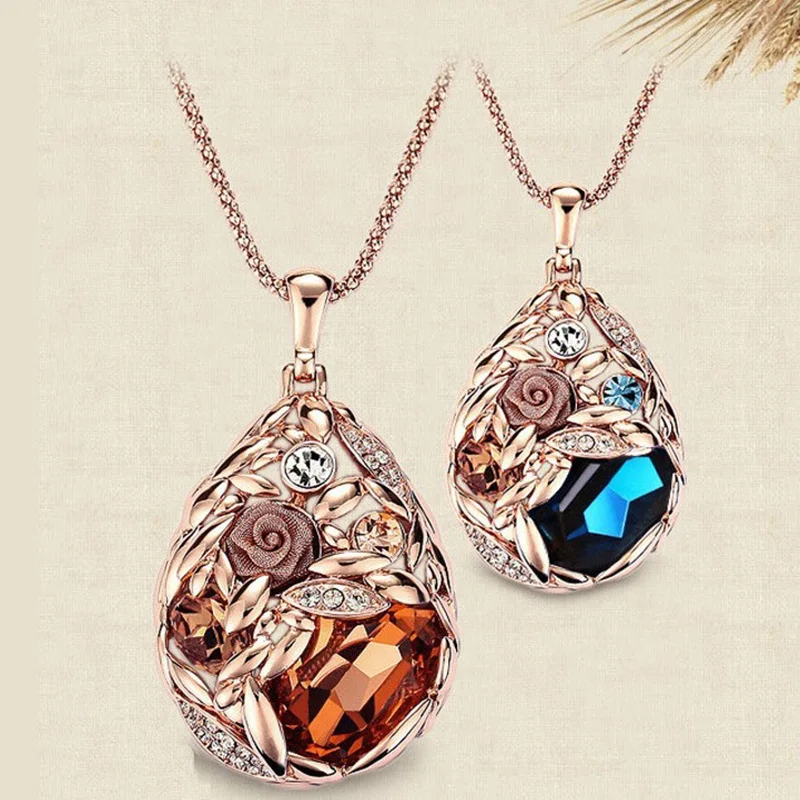 Роскошное золотое ожерелье с подвеской в форме капли ювелирные изделия