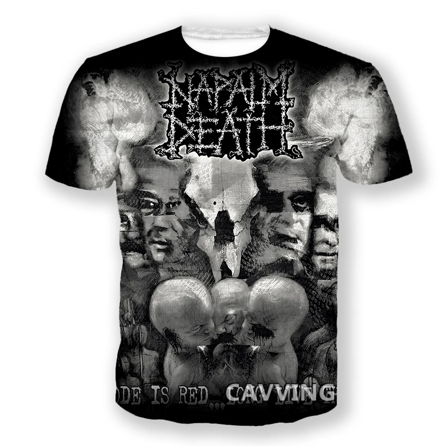 Повседневные футболки CAVVING с 3D принтом Napalm Death Стильные топы в стиле хип-хоп