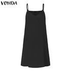 Женское Короткое платье VONDA, однотонное повседневное нижнее белье на тонких бретельках, 2021