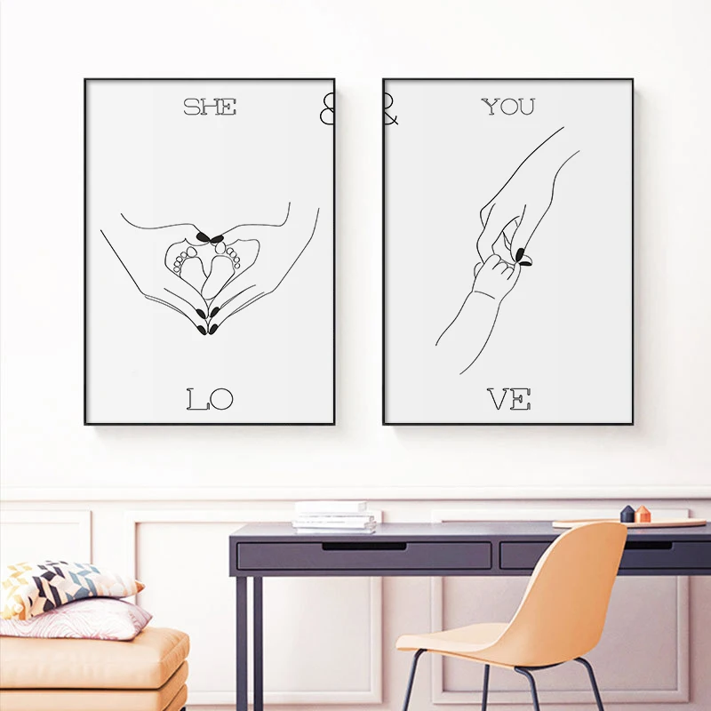 Минималистичная линия рисования картина домашний Декор современный холст