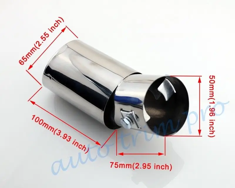 2 дюйма 50 мм Впускной Универсальный автомобильный глушитель задний наконечник