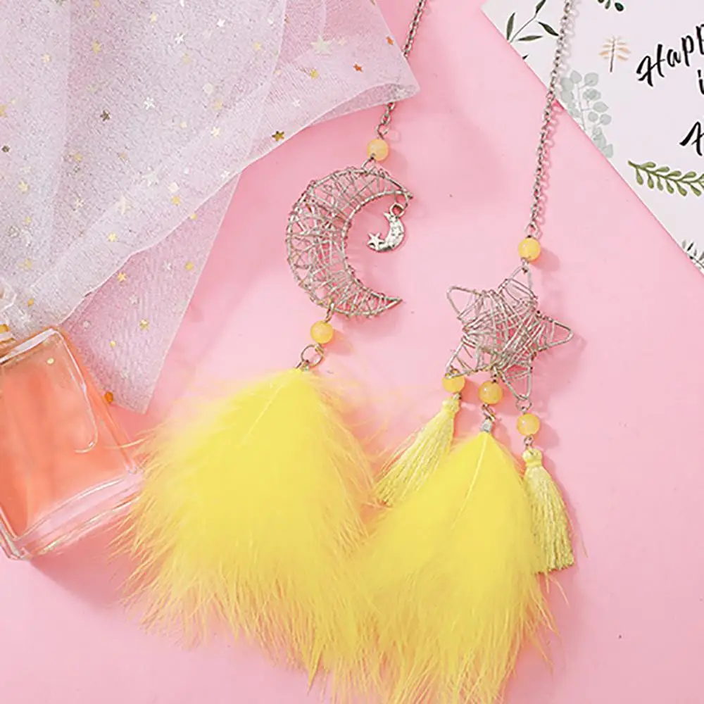 Мини-Ловец снов Автомобильная подвеска ветряные колокольчики перо полые звезды