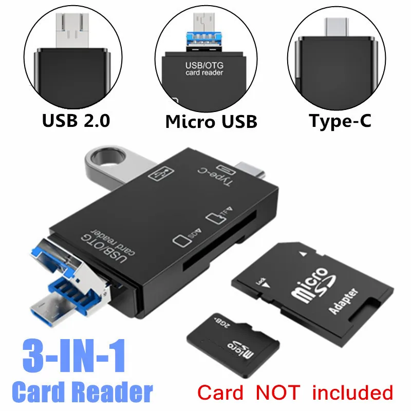 all in one 2 colors otg card reader usb 3 0type csdtf u disk adapter multi function android phone computer accessories hub free global shipping