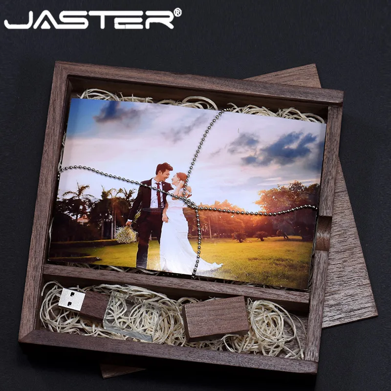 JASTER USB 2 0 кристалл usb + деревянная коробка флэш накопитель карта памяти Флеш 4 ГБ 8 16