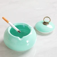 ceramic ashtray with lids windproof cigarette ashtray for indoor or outdoor use ash holder for smokers desktop smoking ash tray