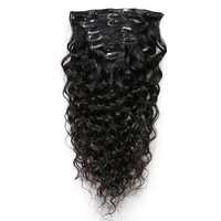 natural wave clip in human hair extension brazilian remy curly hair clips in 8 10pcs 100grams