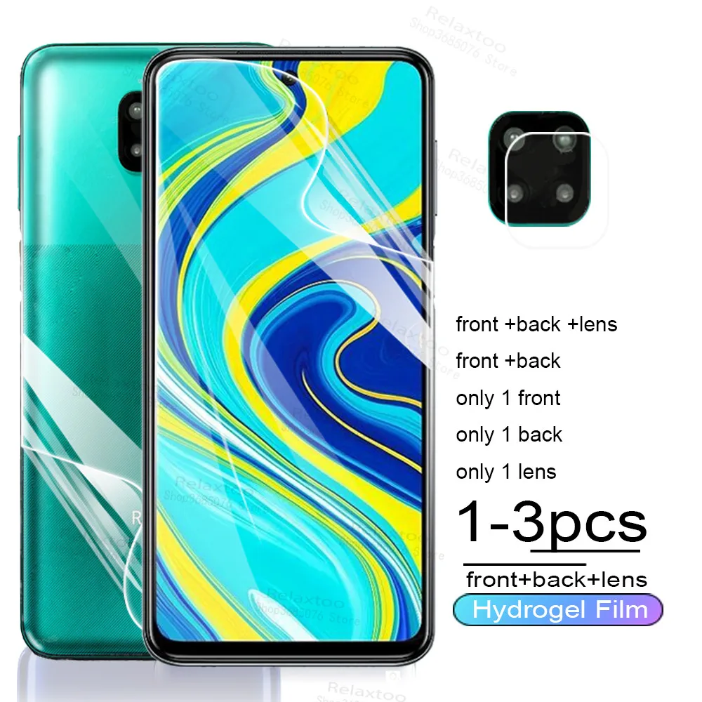 

Передняя и задняя Гидрогелевая пленка для redmi note 9 pro max 9t, Защита экрана для xiaomi redmi note 9s 9t note9pro, защитная пленка, стекло