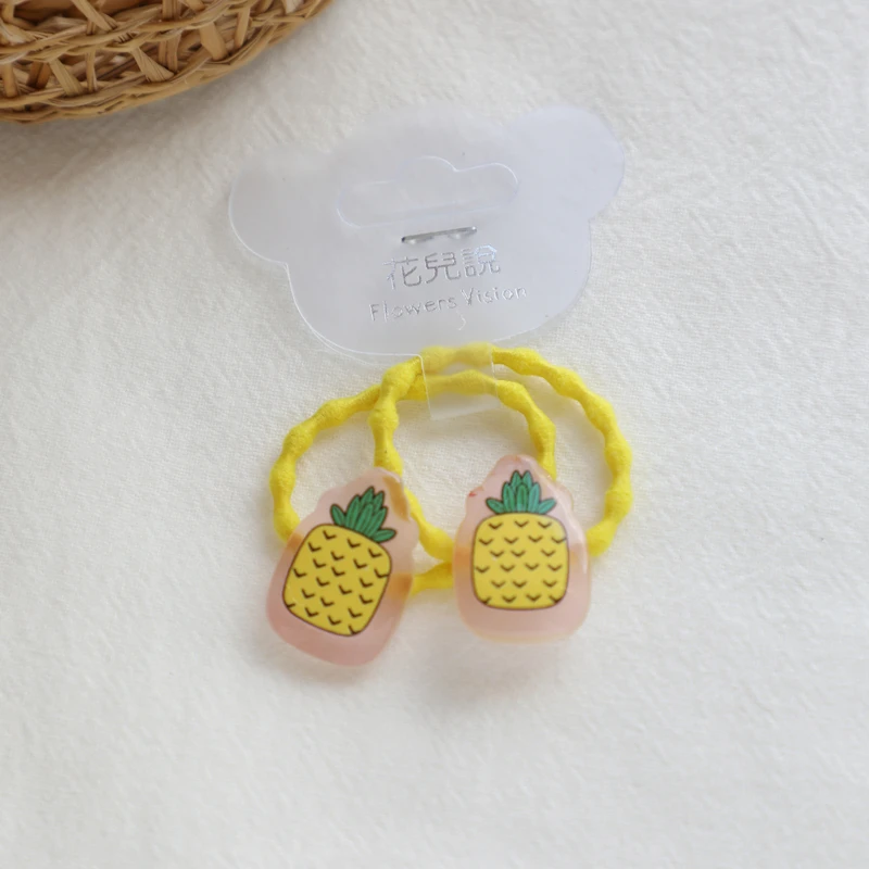 Hair Ropes E 2 шт Новые Фрукты Ананас принцесса BB шпильки детские эластичные детские ленты для волос головной убор Детские веревки для Волос Девочки Аксессуары для волос - Цвет: Hair Ropes E